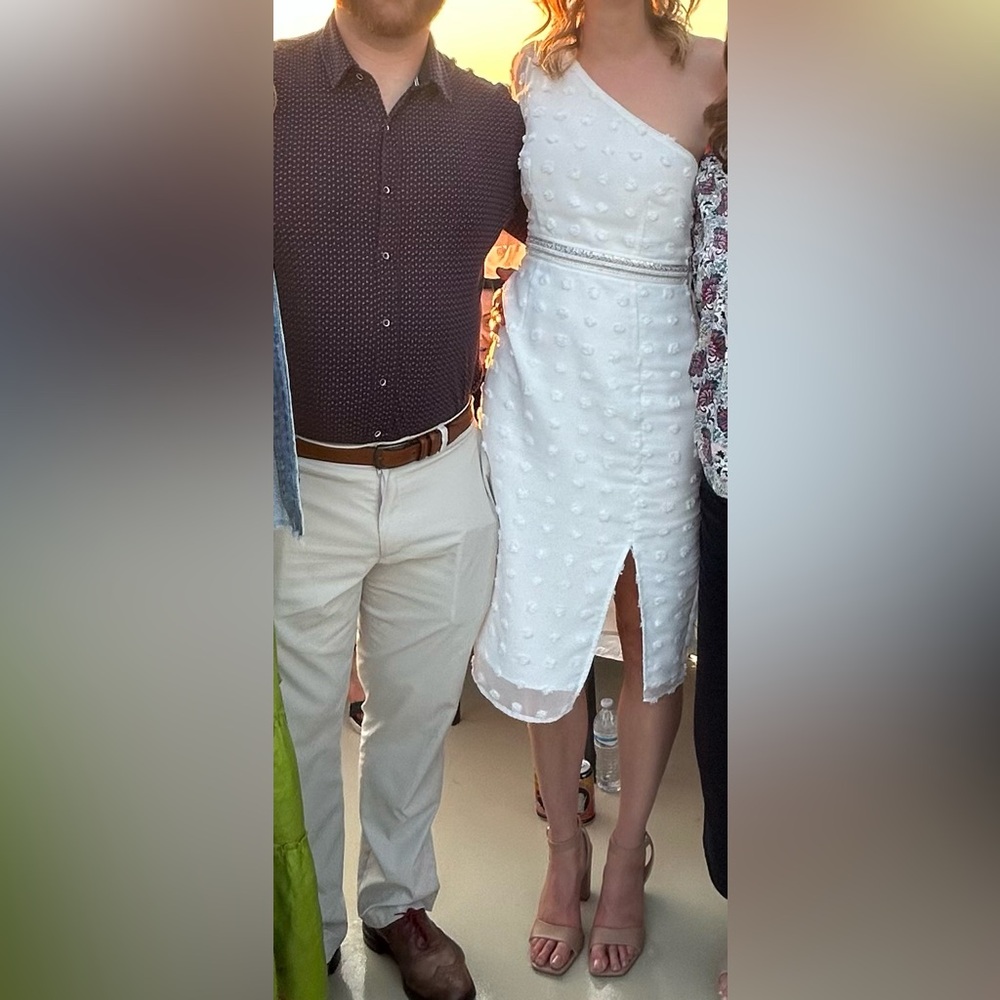 White midi dress